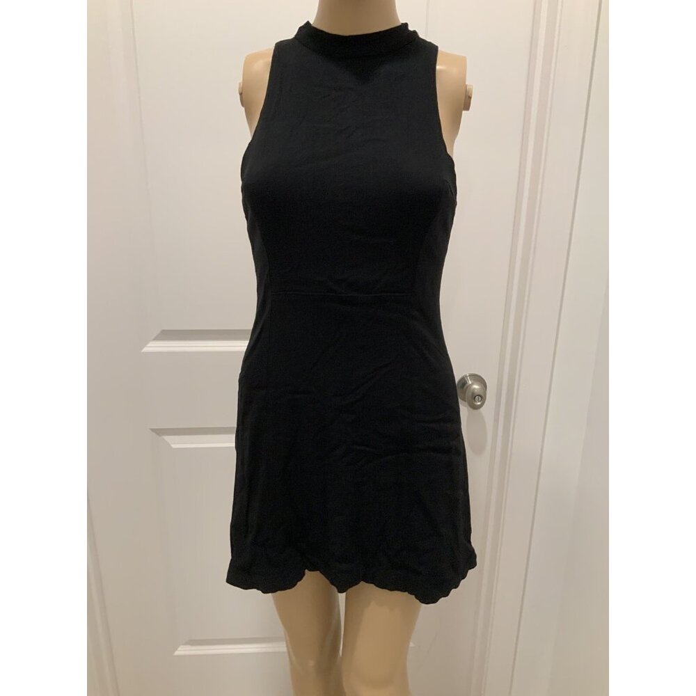 Free People Dress MEDIUM Women’s Sleeveless Keyhole Back Black Mini Party Date